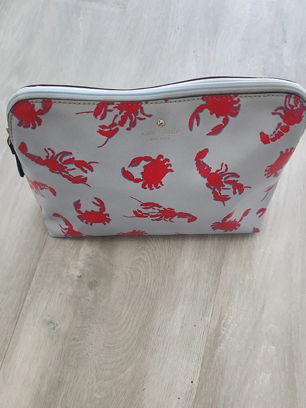 Kate Spade Shore Thing Briley Lobster cosmetic pouch